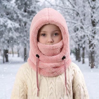 3-in-1 Kids' Winter Hood – Soft Fleece Hat, Face Cover & Neck Warmer❄️🧣