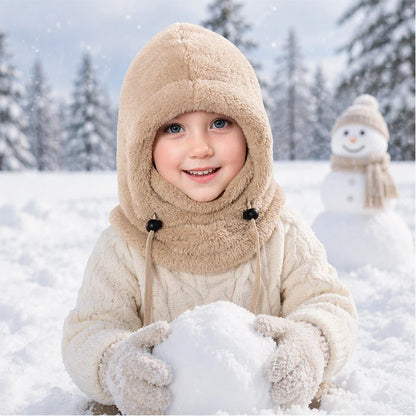 3-in-1 Kids' Winter Hood – Soft Fleece Hat, Face Cover & Neck Warmer❄️🧣