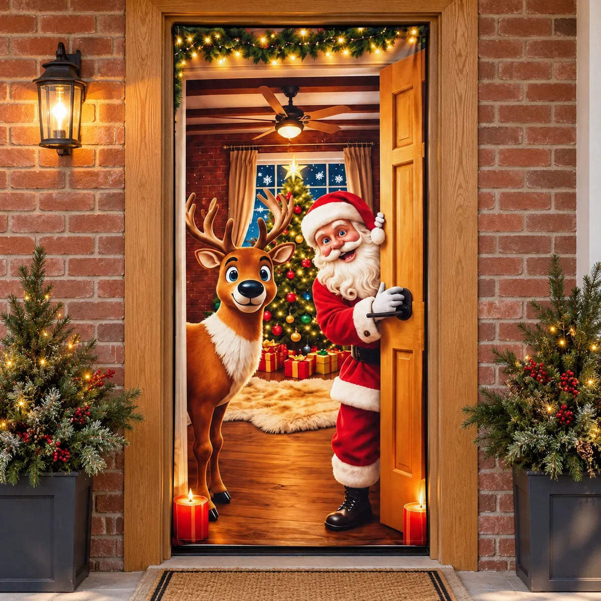 🎄2026 Christmas Front Door Decoration Cover