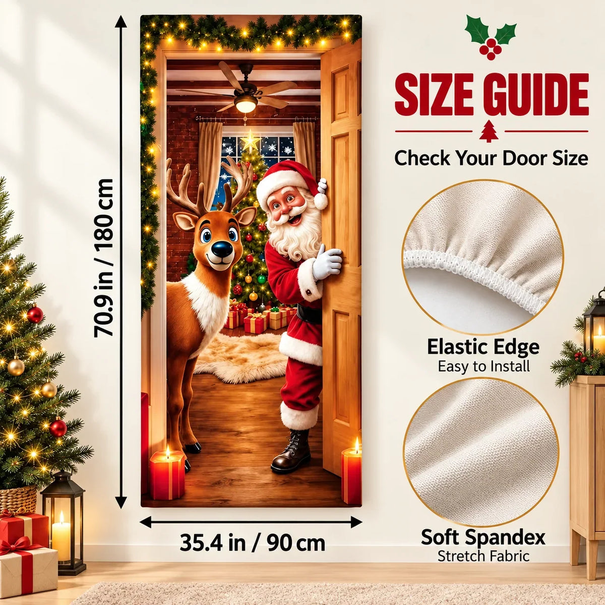 🎄2026 Christmas Front Door Decoration Cover