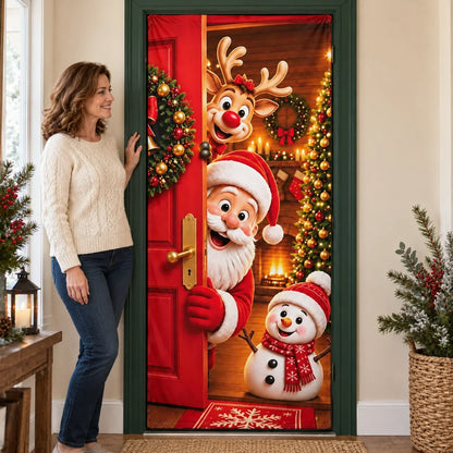 🎄2026 Christmas Front Door Decoration Cover