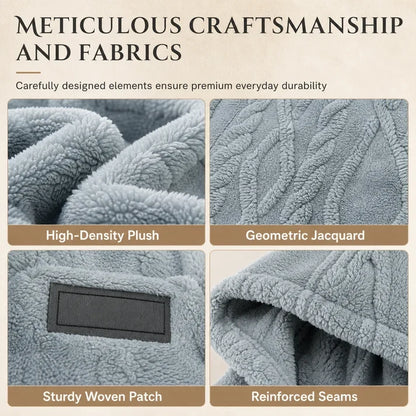 ✨Men's Warm Hooded Sweatshirt – Cable Knit Texture Pullover with Large Pocket, Loose Fit for Winter