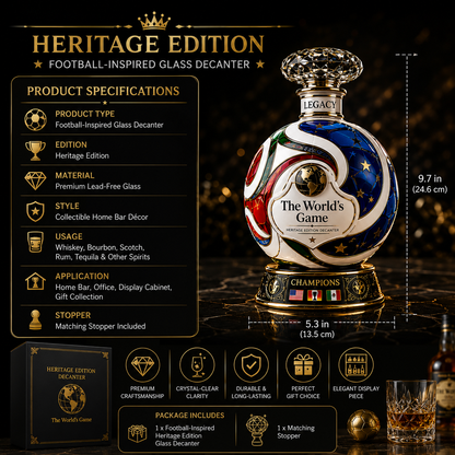 ⚽ Own the Glory: 2026 Match Ball Decanter – Heritage Edition