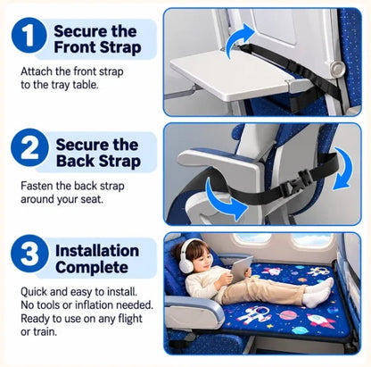 🚞Portable Kids Travel Bed | Airplane & Train Seat Extender, Anti-slip Foldable Sleeping Mat for Toddler Long Journey