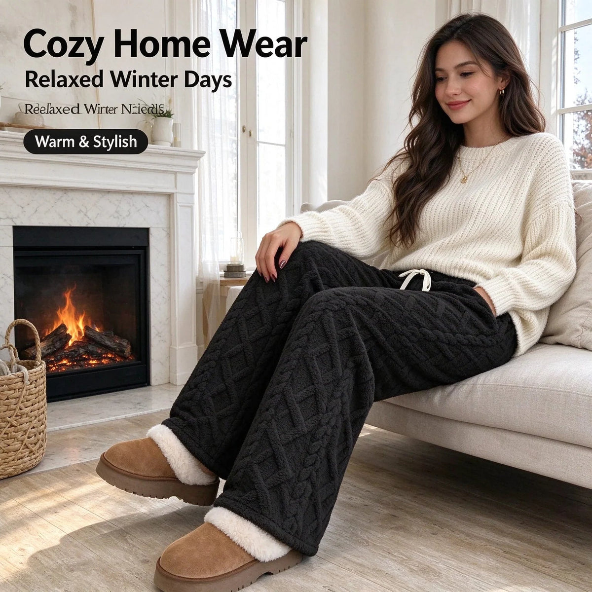 Winter Women's Lamb Fleece LongPants - Ultra-Plush Lined All-DayWarmth Tech