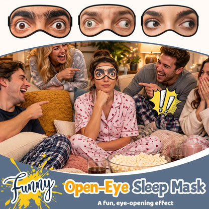 👀 Funny Open-Eye Sleep Mask – Hilarious Eyes-Open Illusion for Naps, Travel & Gag Gifts