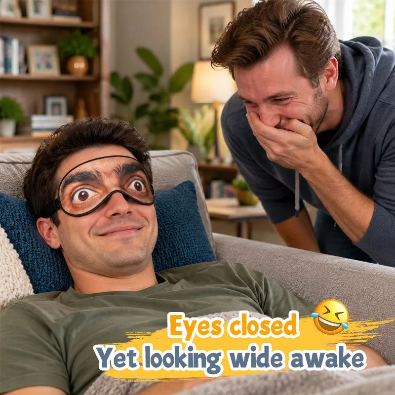👀 Funny Open-Eye Sleep Mask – Hilarious Eyes-Open Illusion for Naps, Travel & Gag Gifts