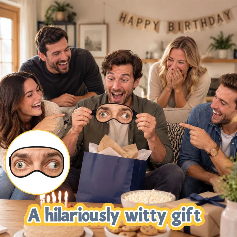 👀 Funny Open-Eye Sleep Mask – Hilarious Eyes-Open Illusion for Naps, Travel & Gag Gifts