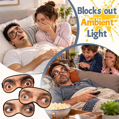 👀 Funny Open-Eye Sleep Mask – Hilarious Eyes-Open Illusion for Naps, Travel & Gag Gifts