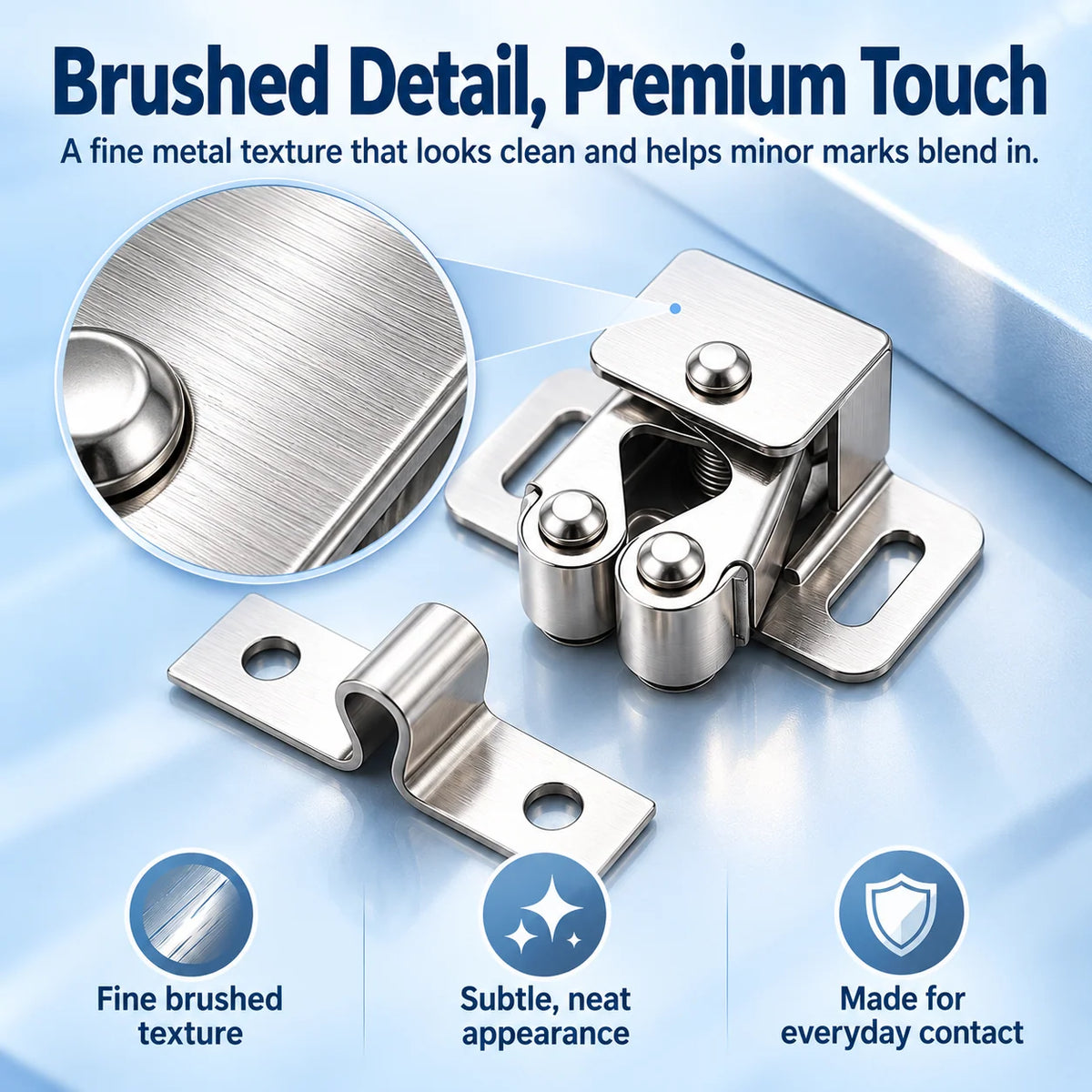 🔧 Spring-Loaded Cabinet Door Catch Latch – Durable Metal Design with 6 Stylish Finishes