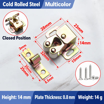 🔧 Spring-Loaded Cabinet Door Catch Latch – Durable Metal Design with 6 Stylish Finishes