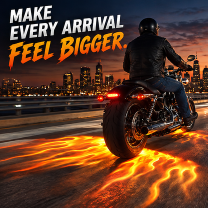 🔥 Motorcycle Flame Projector Lights – Eye-Catching Ground Effects