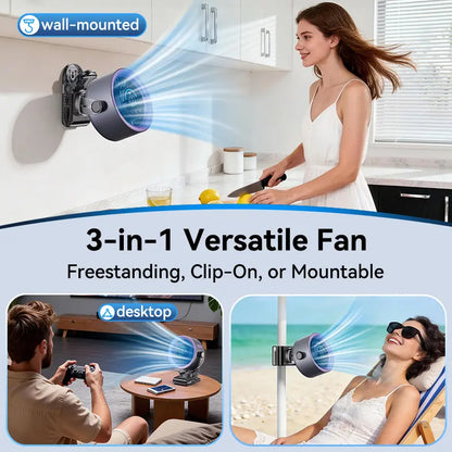 🌀📟 Rechargeable Portable Clip on Fan