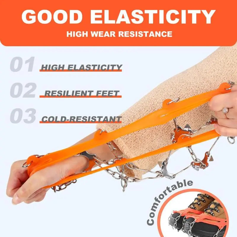 👟🏔️Lightweight, Non-Slip Snow Traction Cleats – Suitable for Walking, Daily Commuting, and Hiking