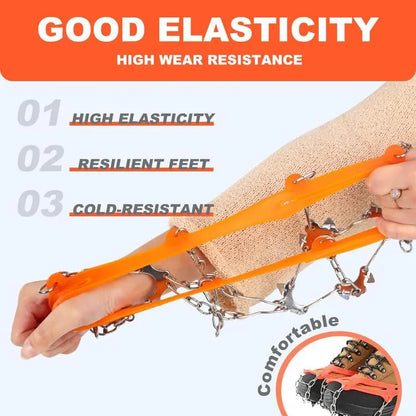 👟🏔️Lightweight, Non-Slip Snow Traction Cleats – Suitable for Walking, Daily Commuting, and Hiking