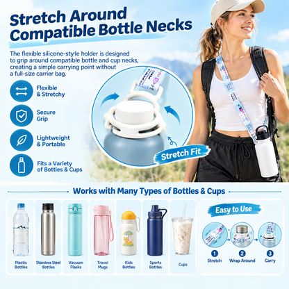 Water Bottle & Drinking Cup Lanyard Accessories Long Neck and Adjustable Shoulder