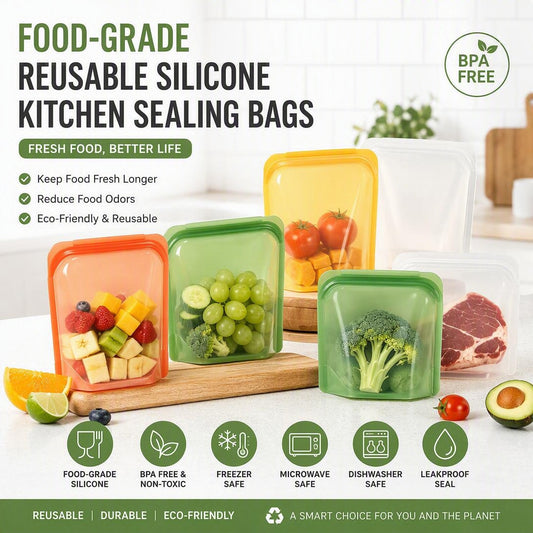Food-Grade Reusable Silicone Kitchen Sealing Bags