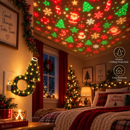 USB Plug-In Christmas Projector Night Light