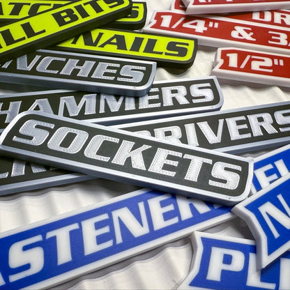 🔩🌟12 Pack of  Magnetic Toolbox Labels