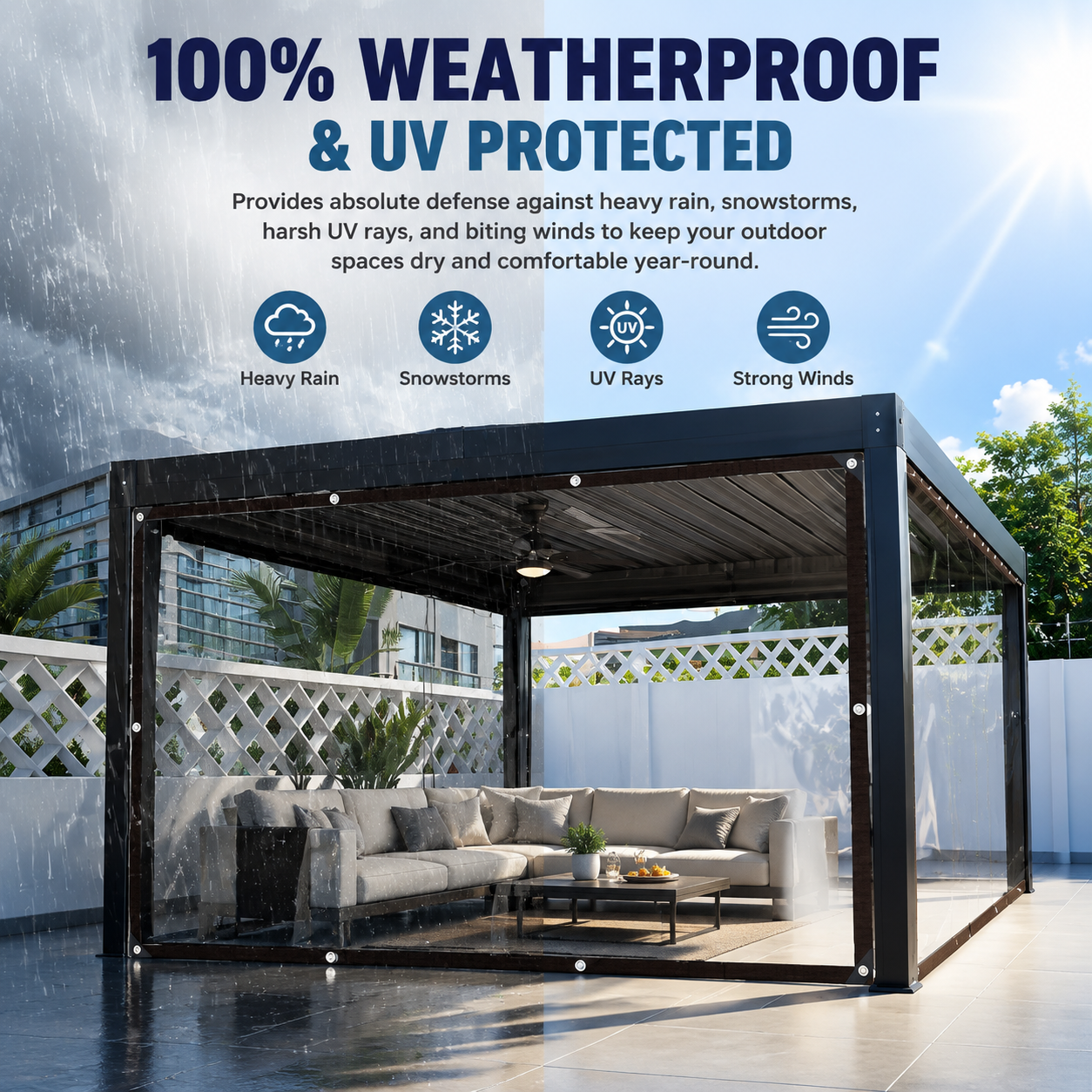 🛡️Heavy-Duty Clear Waterproof Tarpaulin