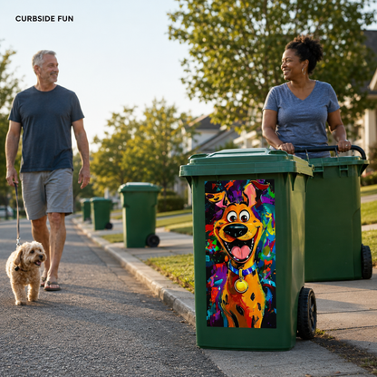 Creative Trash Can Sticker with Colourful Cartoon✨