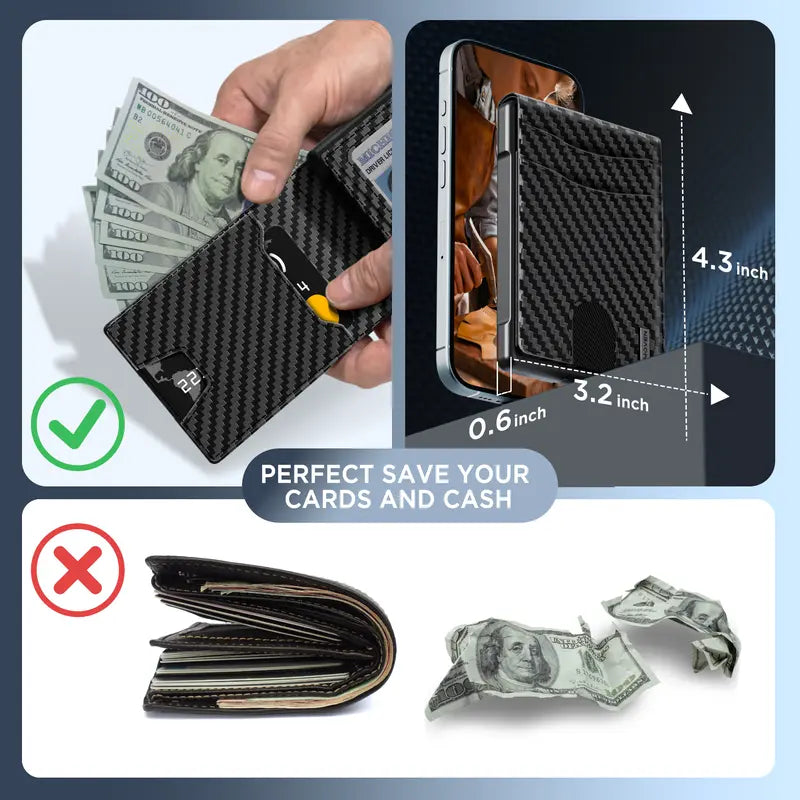Wallet for Men - Pop Up Case Wallet with RFID Blocking