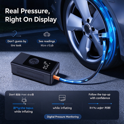 🚗💨Portable tire inflator – keep your tires inflated anytime
