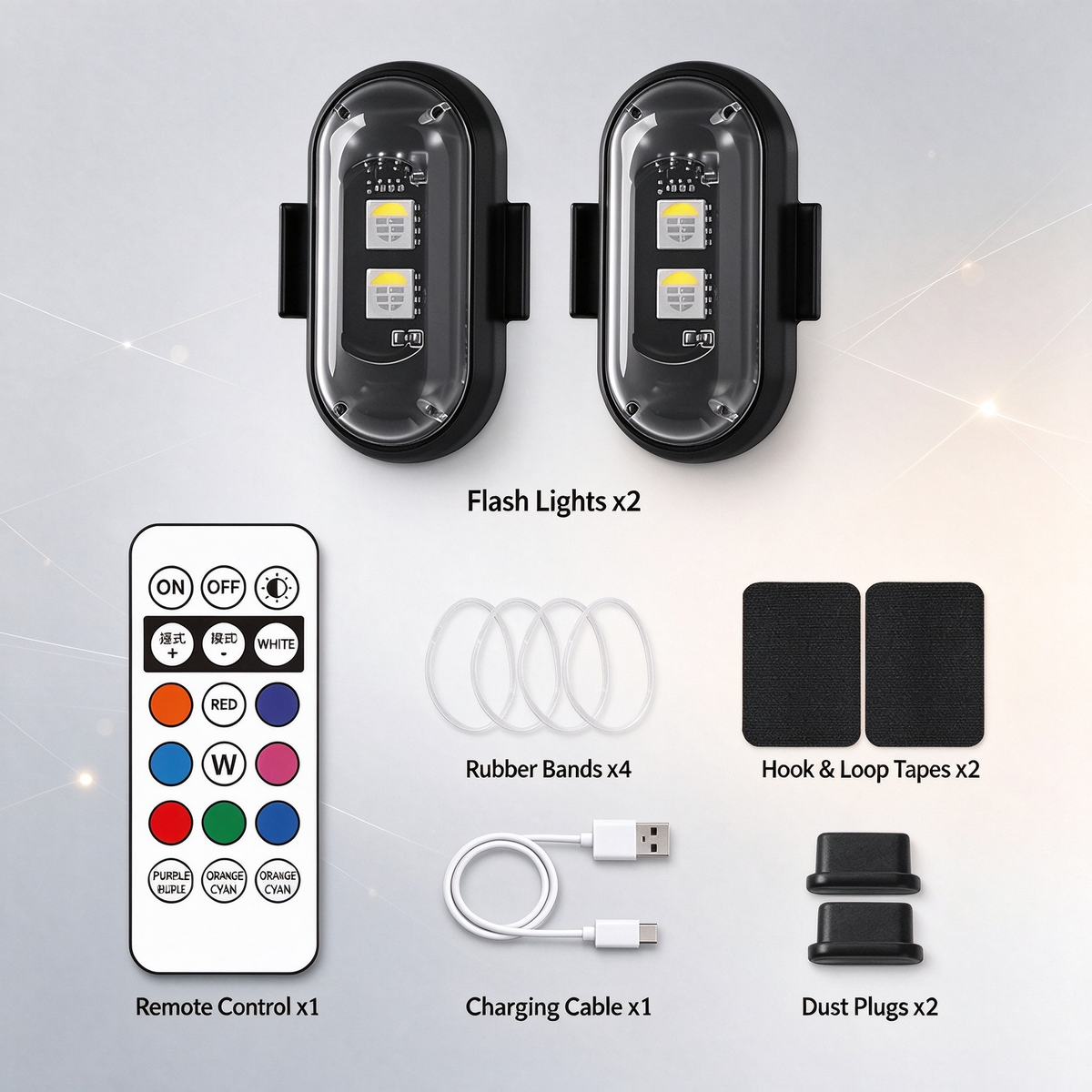 Multifunctional RGB LED Wireless Remote-Controlled Flashing Warning Light