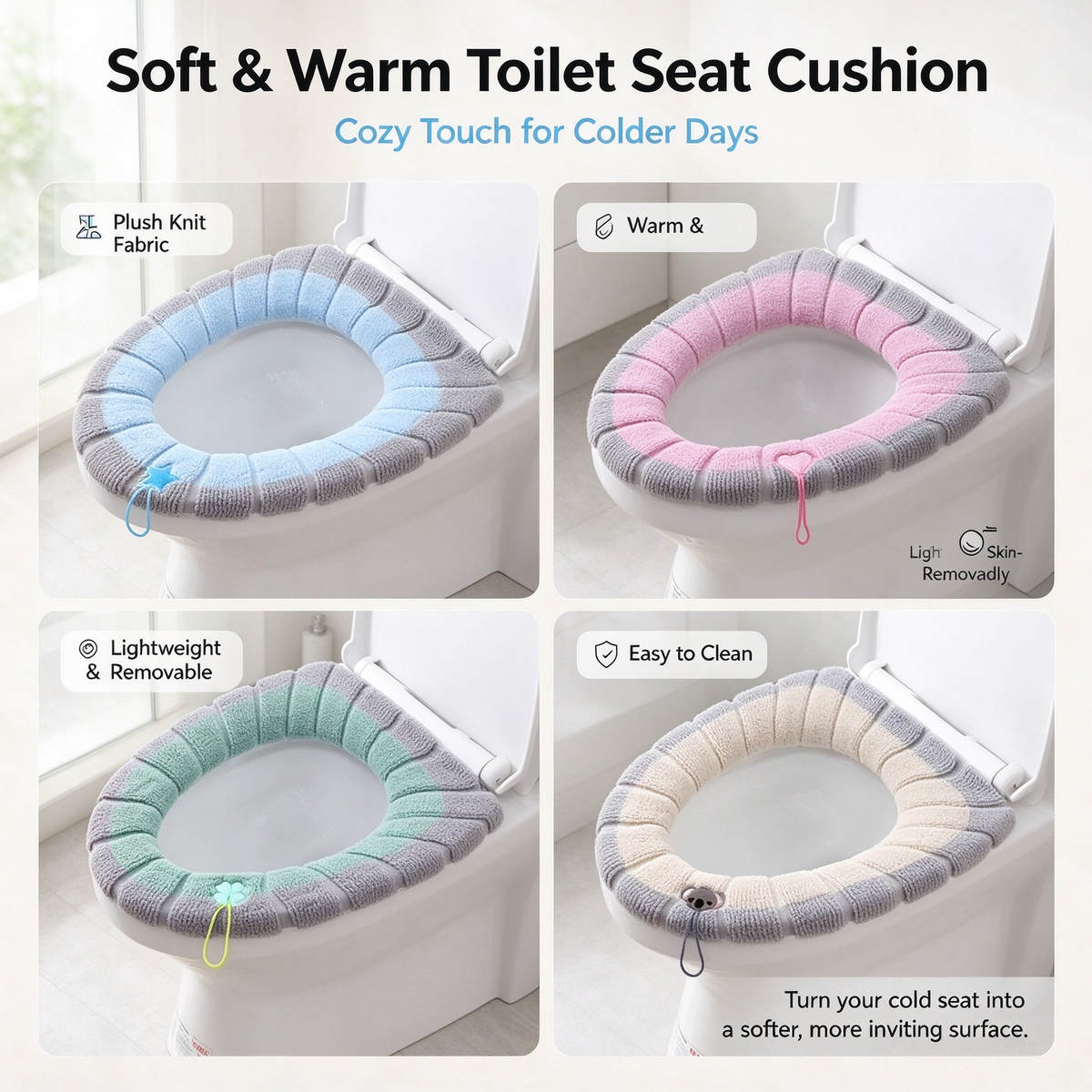 Lightweight Washable Soft Toilet Seat Cushion