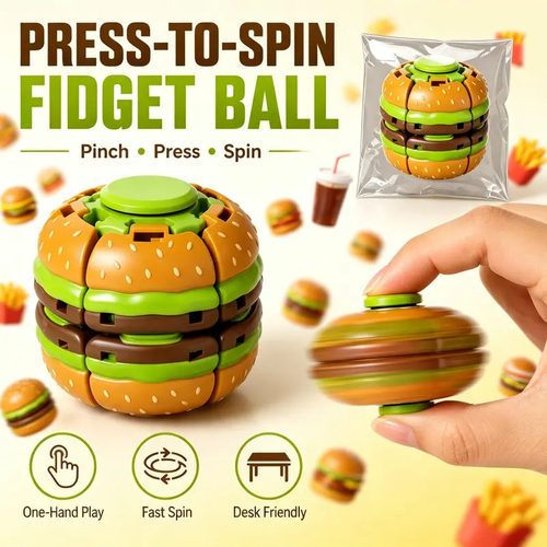 🍔Hamburger-shaped transformable fidget spinner toy