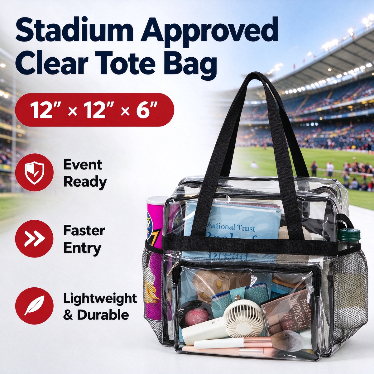 👛Transparent large capacity handbag