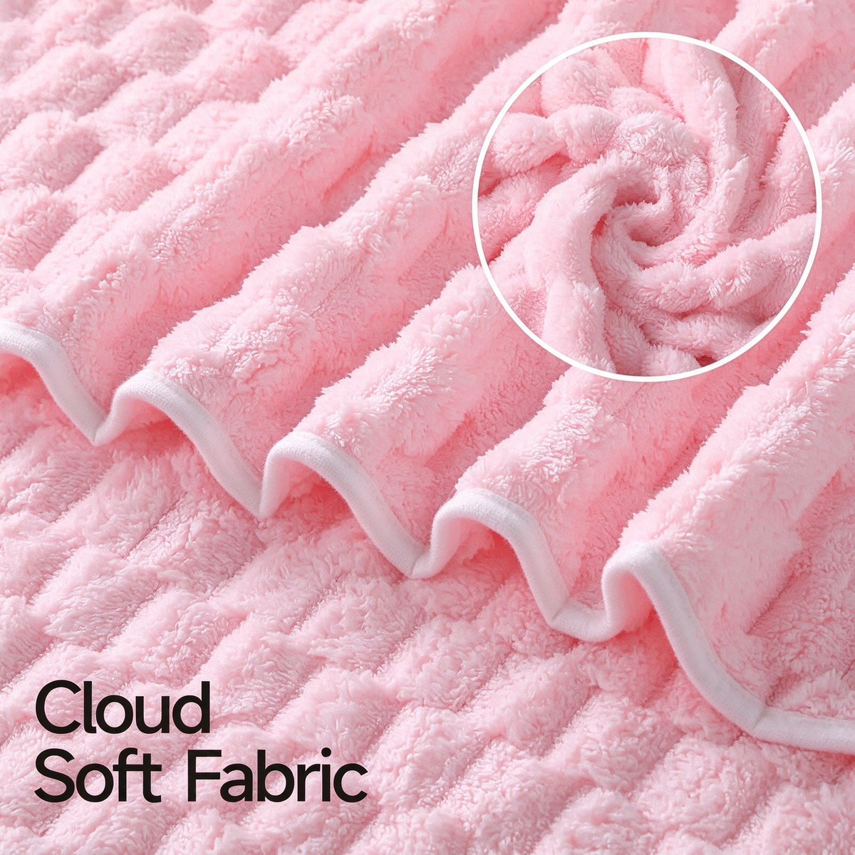 Close up of soft cloud-like plush microfiber hair towel fabric