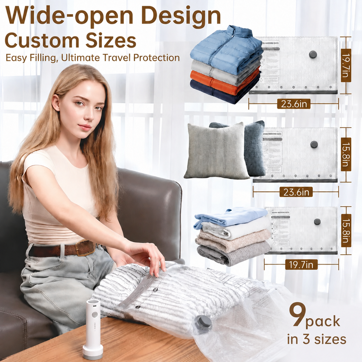 9-piece set (3L + 3M + 3S)