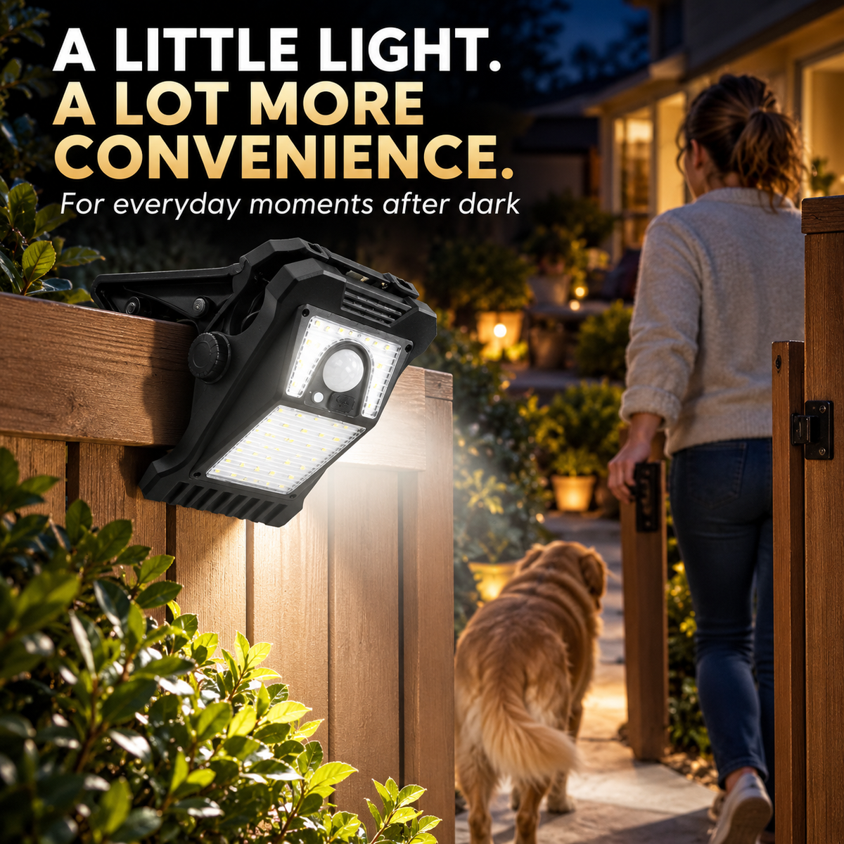 Solar-Powered Clip-On Motion Sensor Light