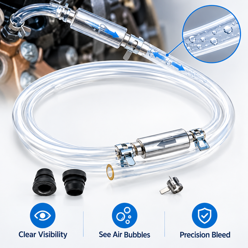 Aluminum Alloy Car Brake Fluid Bleeding Hose Kit – Suitable for Cars and Motorcycles