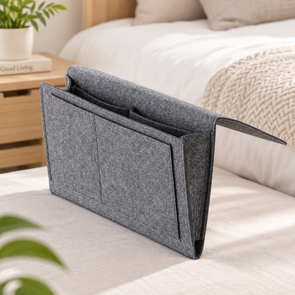 Bedside Caddy, 5 Pockets Felt Bedside Storage Organizer