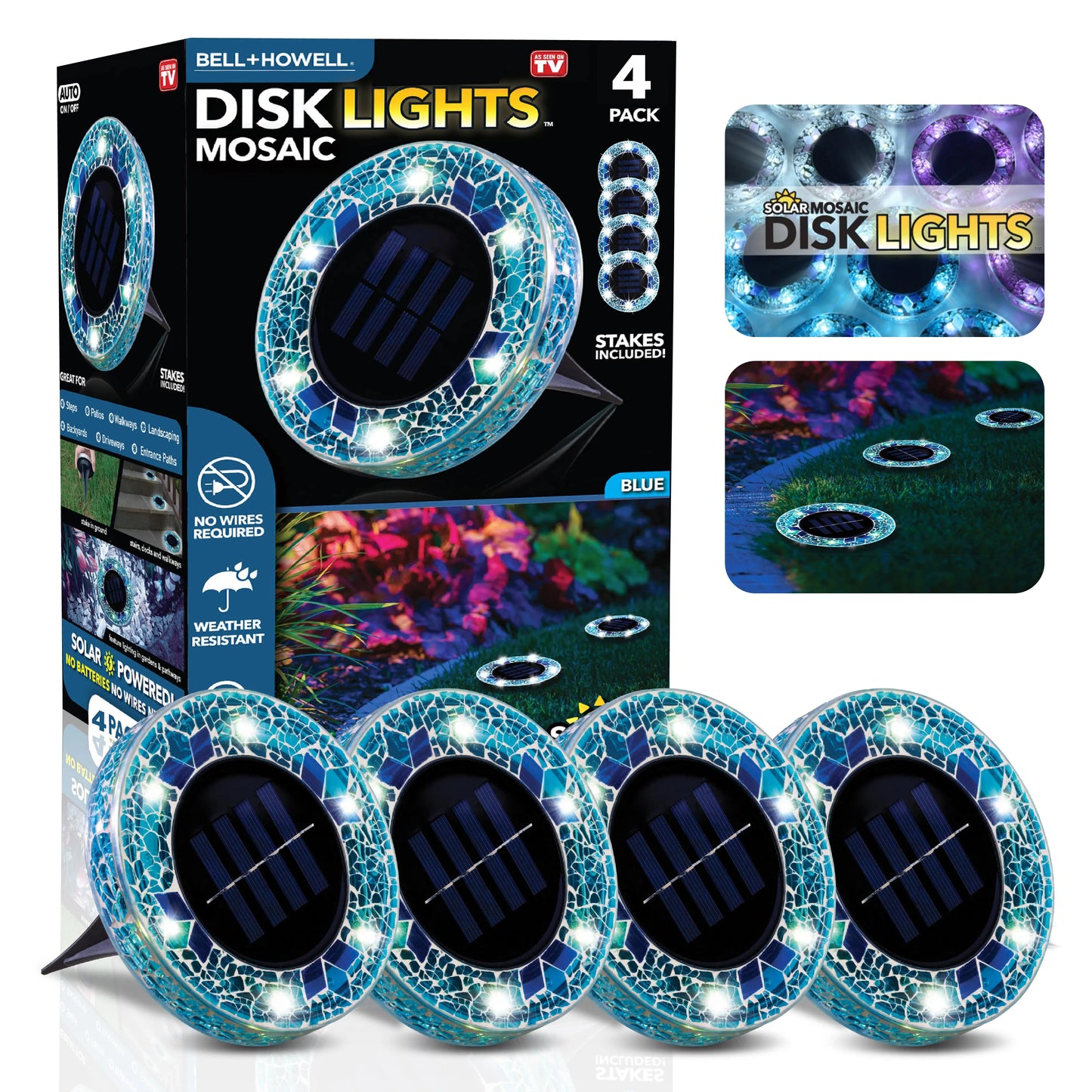🔥Hot Sale 49% off🌟💎 Solar Outdoor Mosaic Disk Pathway LED Lights