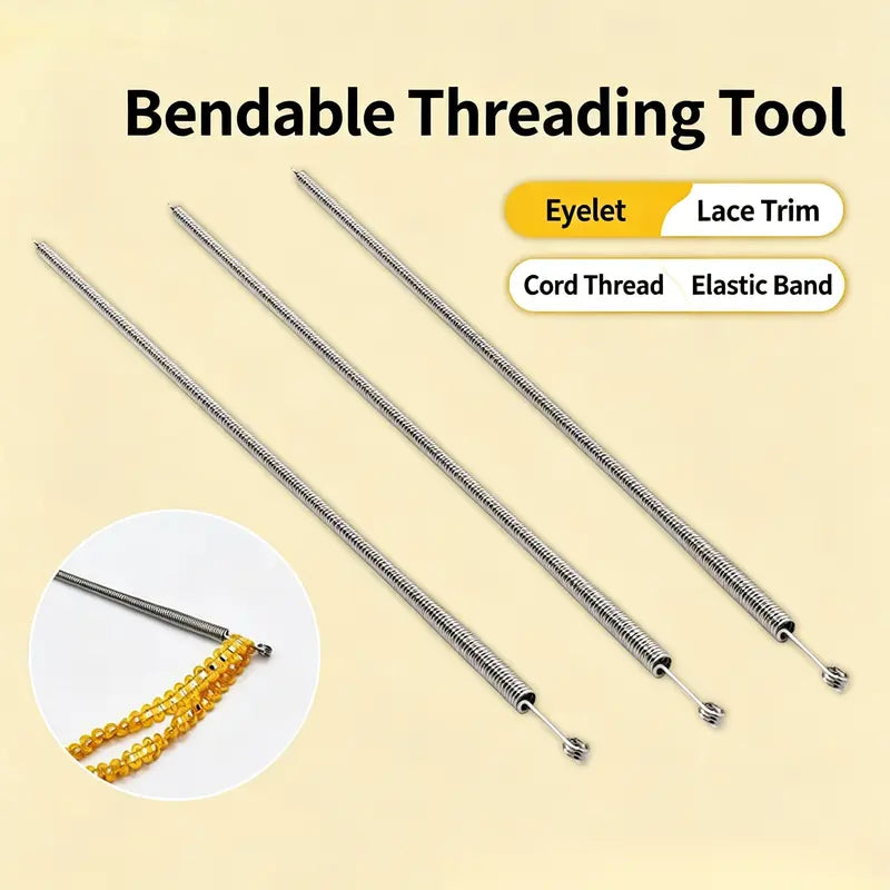 Spring-Loaded Drawstring Threader (2-Piece Set) — Easy Drawstring Replacement Tool for Hoodies and Pants