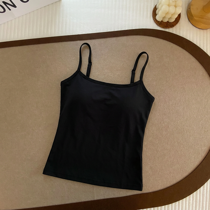 👗Women's Solid Ribbed Crop Cami Top - Fitted Casual Sleeveless