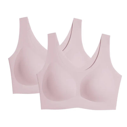 Seamless Wireless Bralette – Wide Comfort Straps, Breathable Lightweight Nude Bra, Smart Size Stretchy Fit