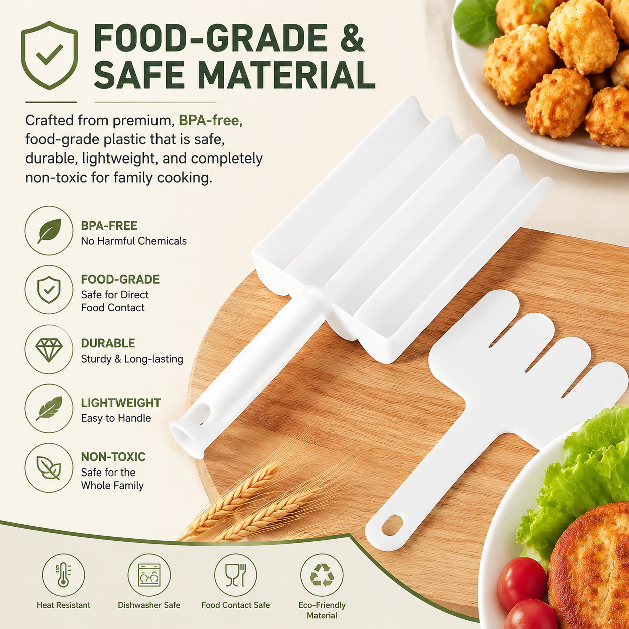 ⚡Meatball maker – can be used to make rice balls, meatballs