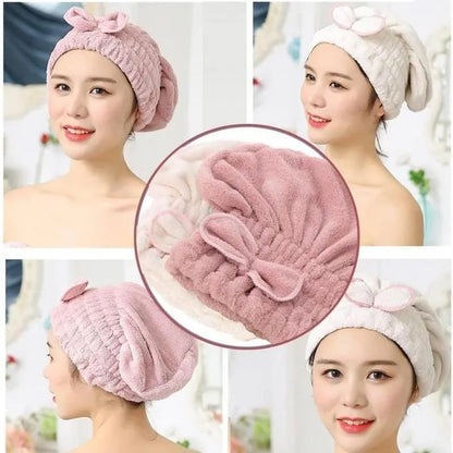 🔥Hot Sale 49% off🌟💆‍♀️ Shiny Light Microfiber Super Absorbent Hair Towel Cap