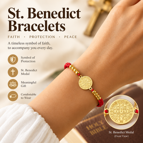 St. Benedict Bracelets, Catholic Religious Symbolism Jewelry Gift