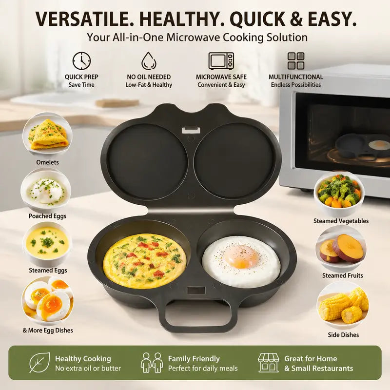 🍳Dual-cavity microwave egg cooker