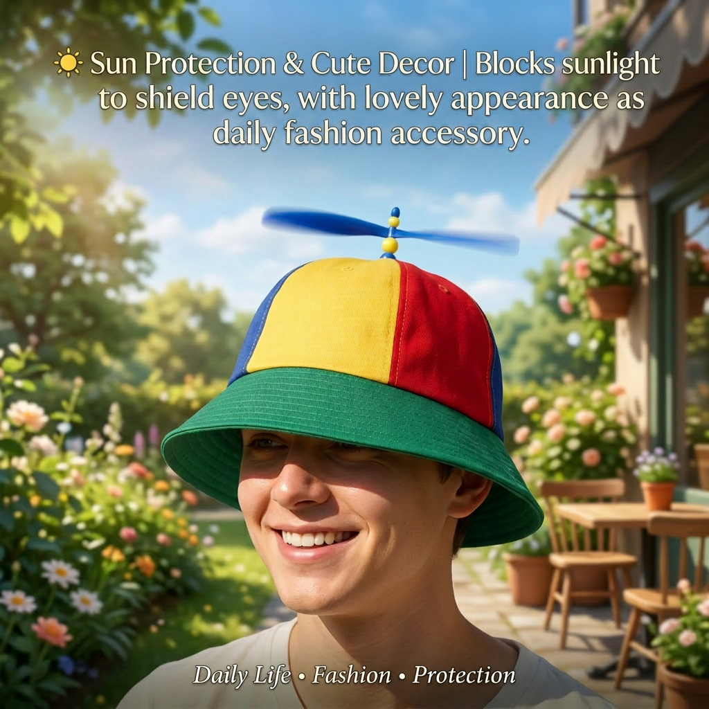 Cane Butterfly Helical Propeller Fashion Colored Fisherman Hat