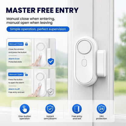 Easy Install Adhesive Door Window Alarms Home Security System