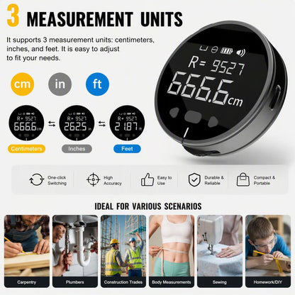 Electronic Digital Tape Measure, with LCD Display,Curved Surface Rolling Measuring Tool