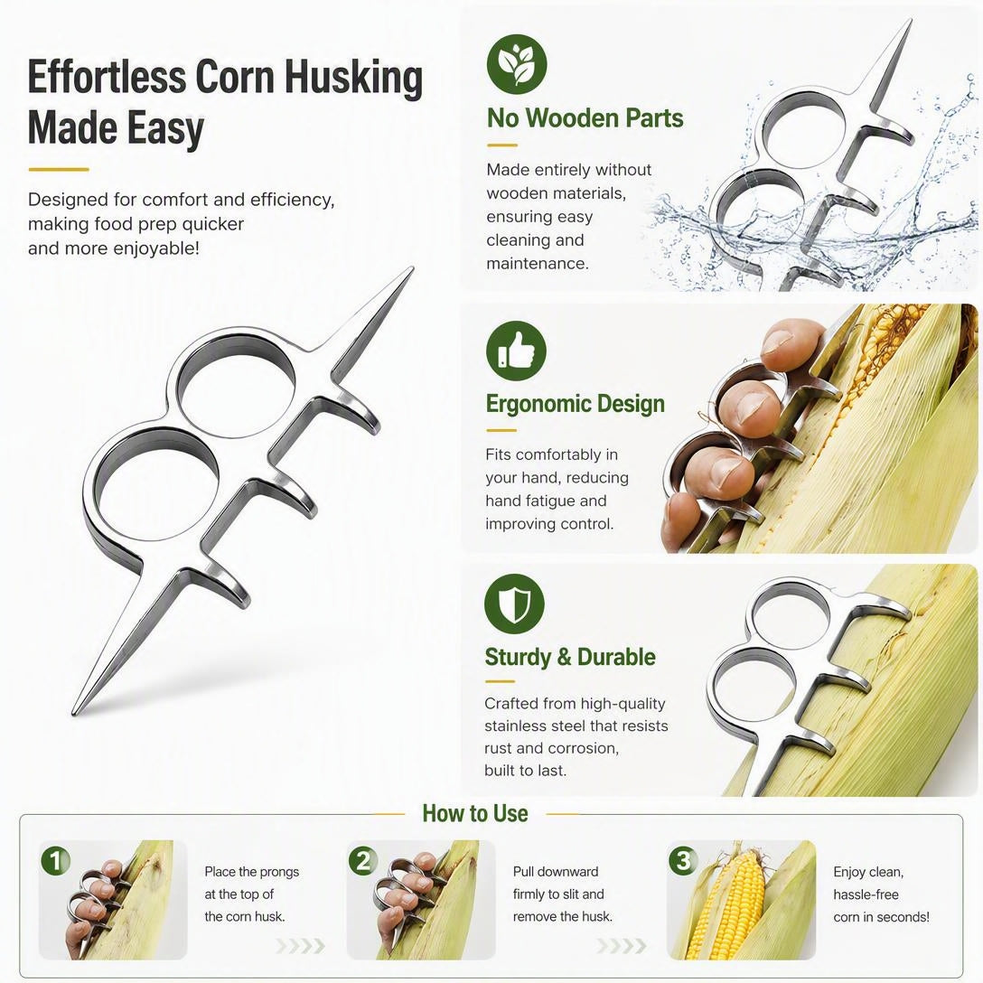 Manual Corn Peeler Tool, Effortlessly Remove Corn Husks