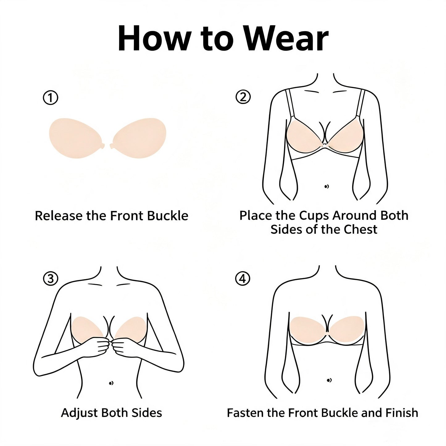 Reusable Lifting And Shaping Seamless Backless Invisible Bra
