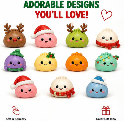 🎅 Countdown to Christmas: 24-Day Cute Dumpling Squishy Toy Advent Calendar 🎄🧸